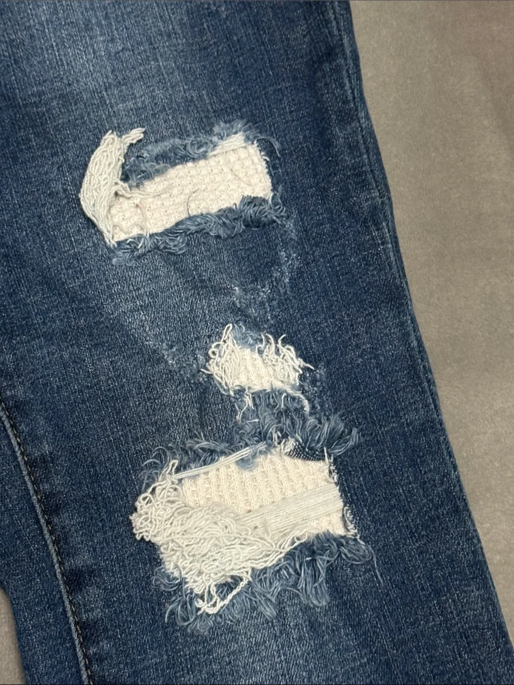 Judy Blue Dark Waffle Distressed Hi-Rise Skinny Jeans style# JB58307 item 72502